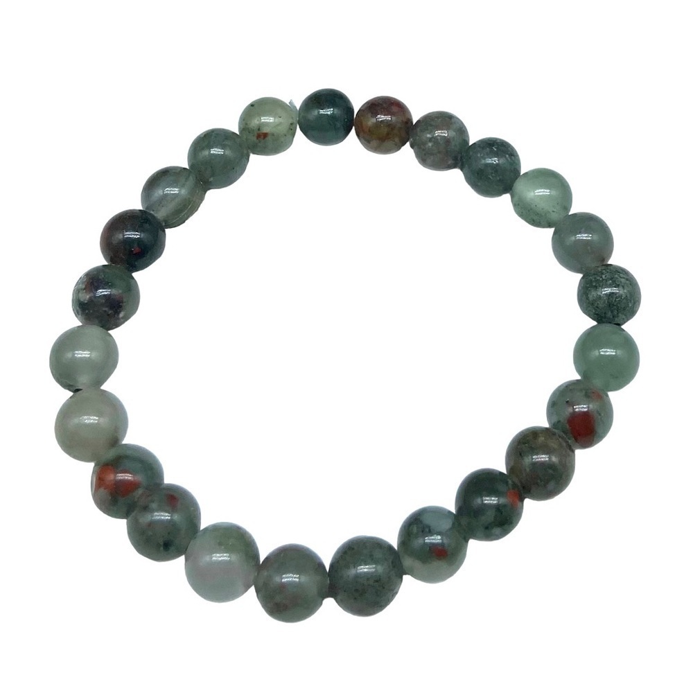 9mm African Bloodstone Beaded Stretch Bracelet Beads Stone Stones Gemstone